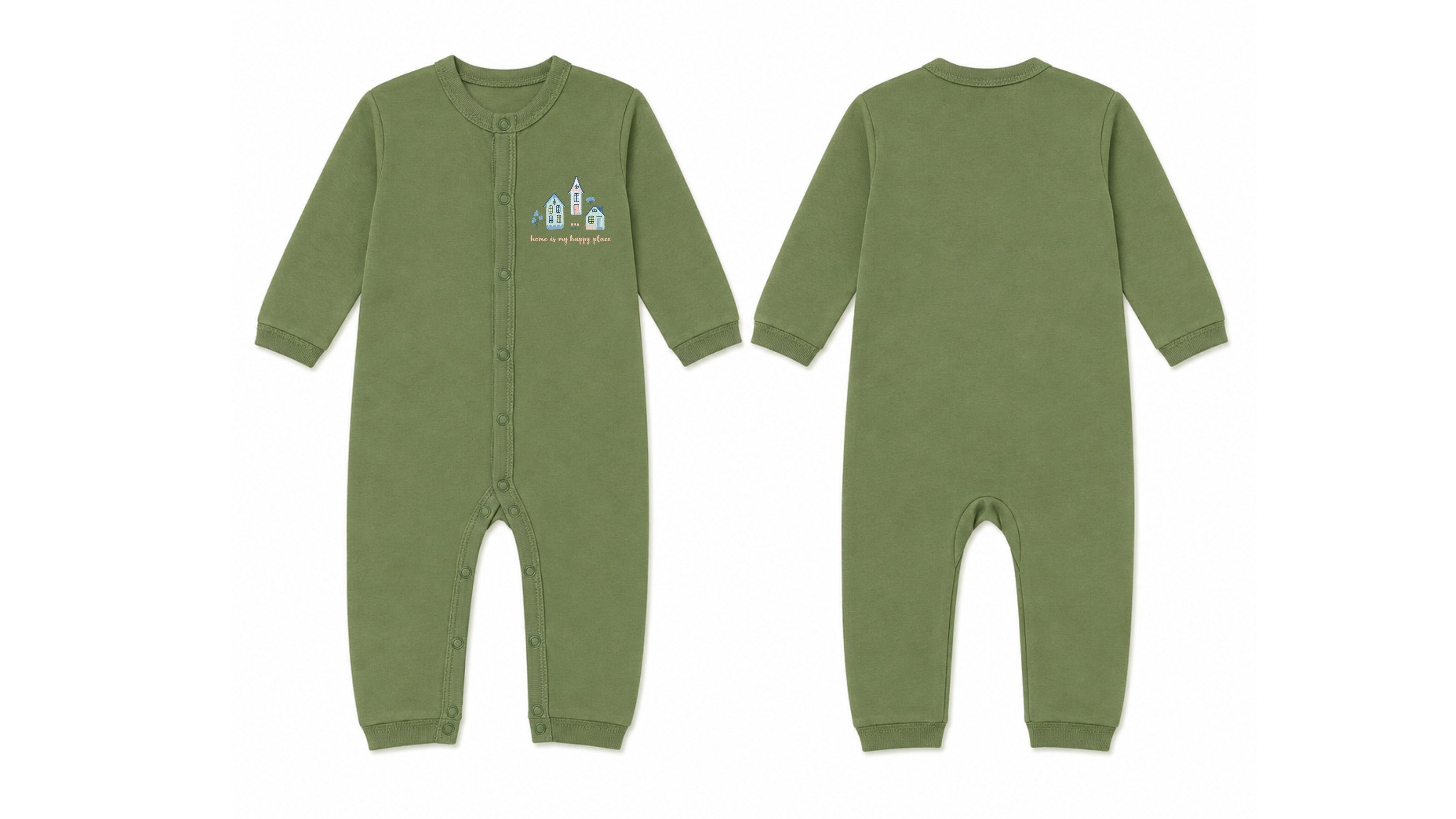 Baby's Olive Green Sleeping Suit (Home)
