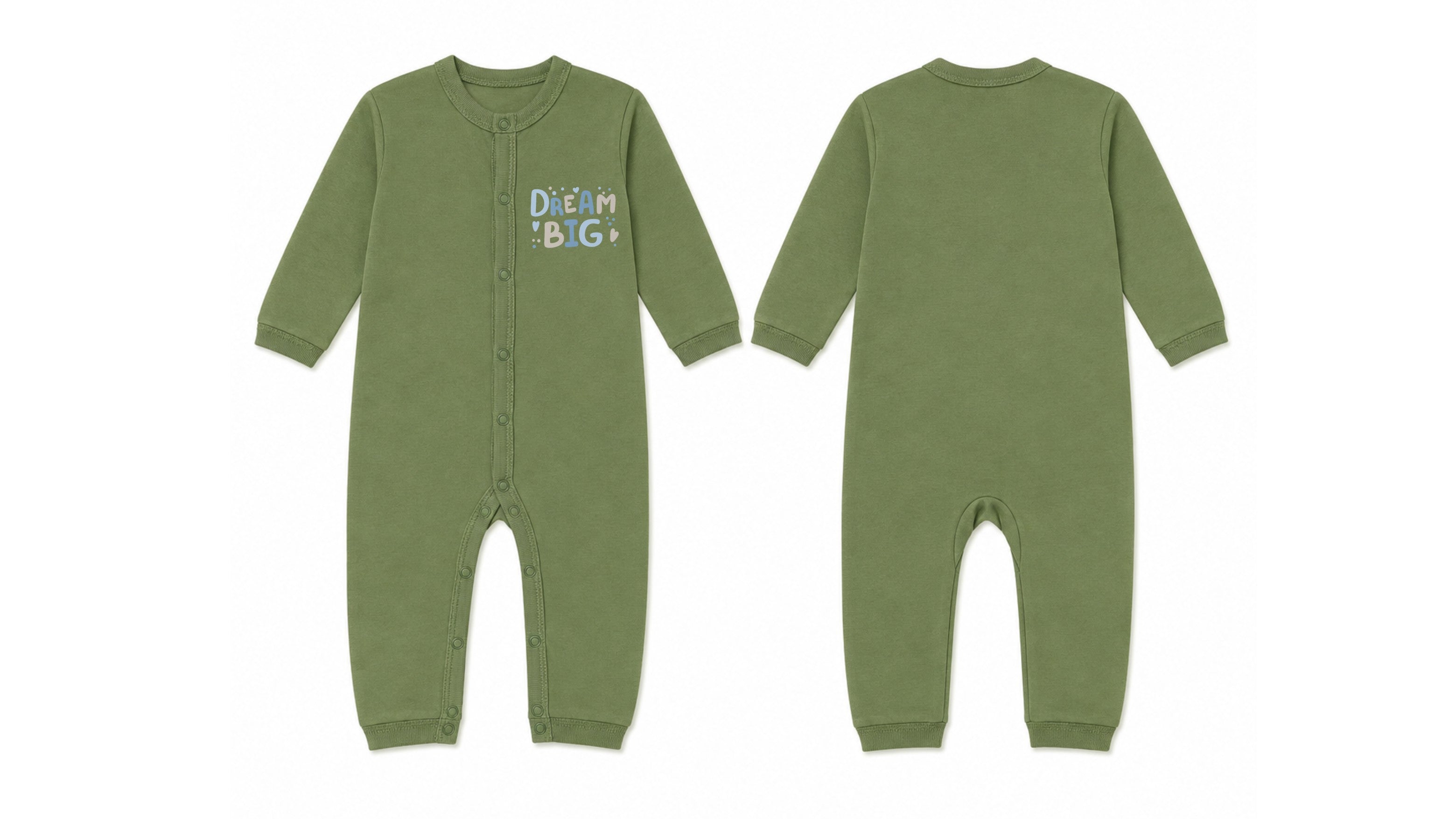 Baby's Olive Green Sleeping Suit (Dream Big)