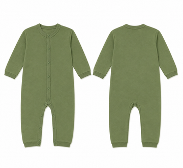 Baby's Solid Olive Green Sleeping Suit (SOLID)