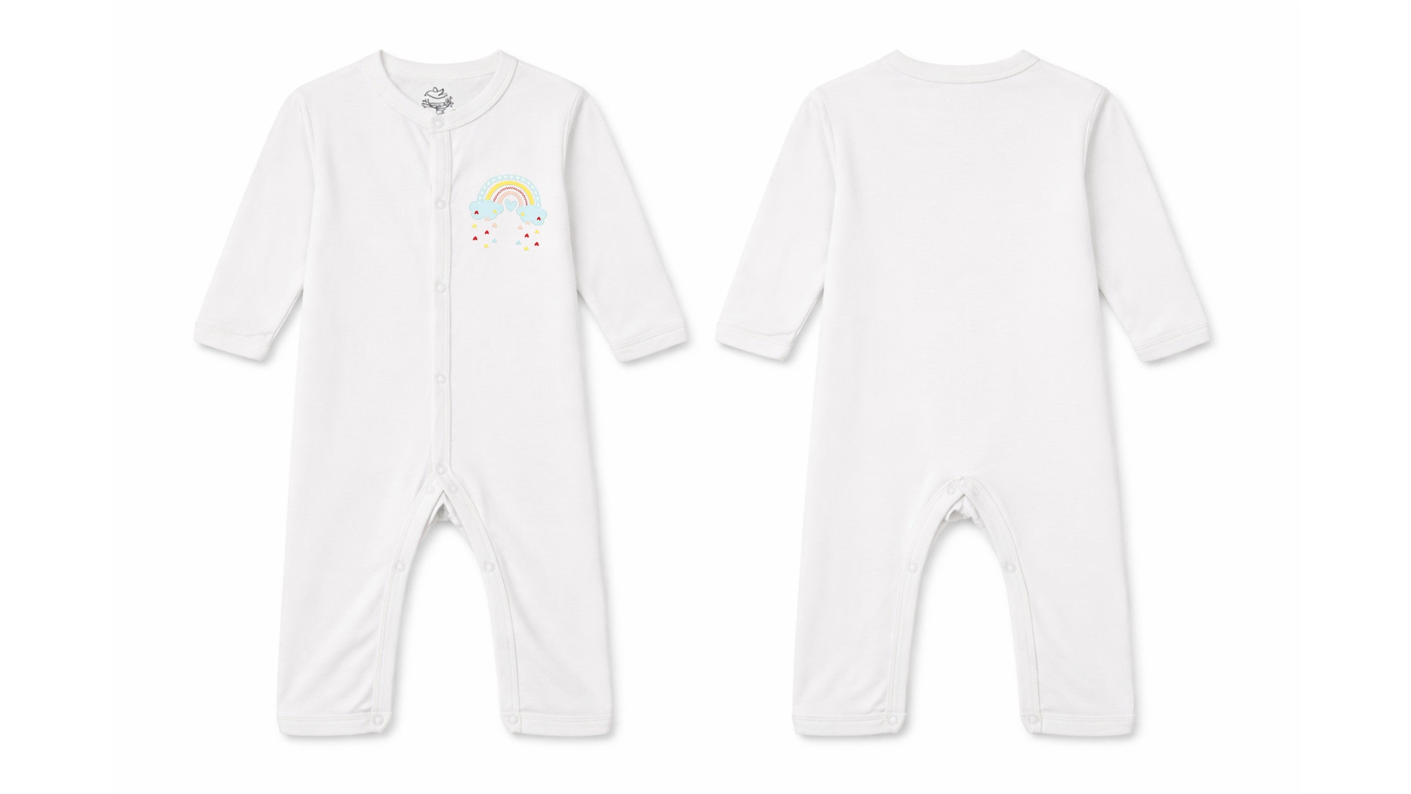 Sleeping Suit: Premium Cotton-Blend "Blue Rainbow" White Casual Essentials