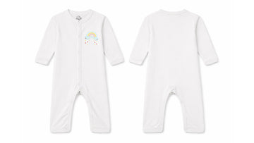 Sleeping Suit: Premium Cotton-Blend "Blue Rainbow" White Casual Essentials
