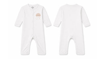 Sleeping Suit: Premium Cotton-Blend "Cloud Hearts" White Casual Essentials