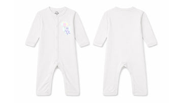 Sleeping Suit: Premium Cotton-Blend "Hippo Balloon" White Casual Essentials