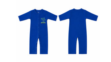 Sleeping Suit: Premium Cotton-Blend "Beep Beep" Royal Blue Casual Essentials