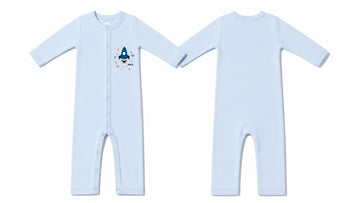 Sleeping Suit: Premium Cotton-Blend "Space Plane" Light Blue Casual Essentials