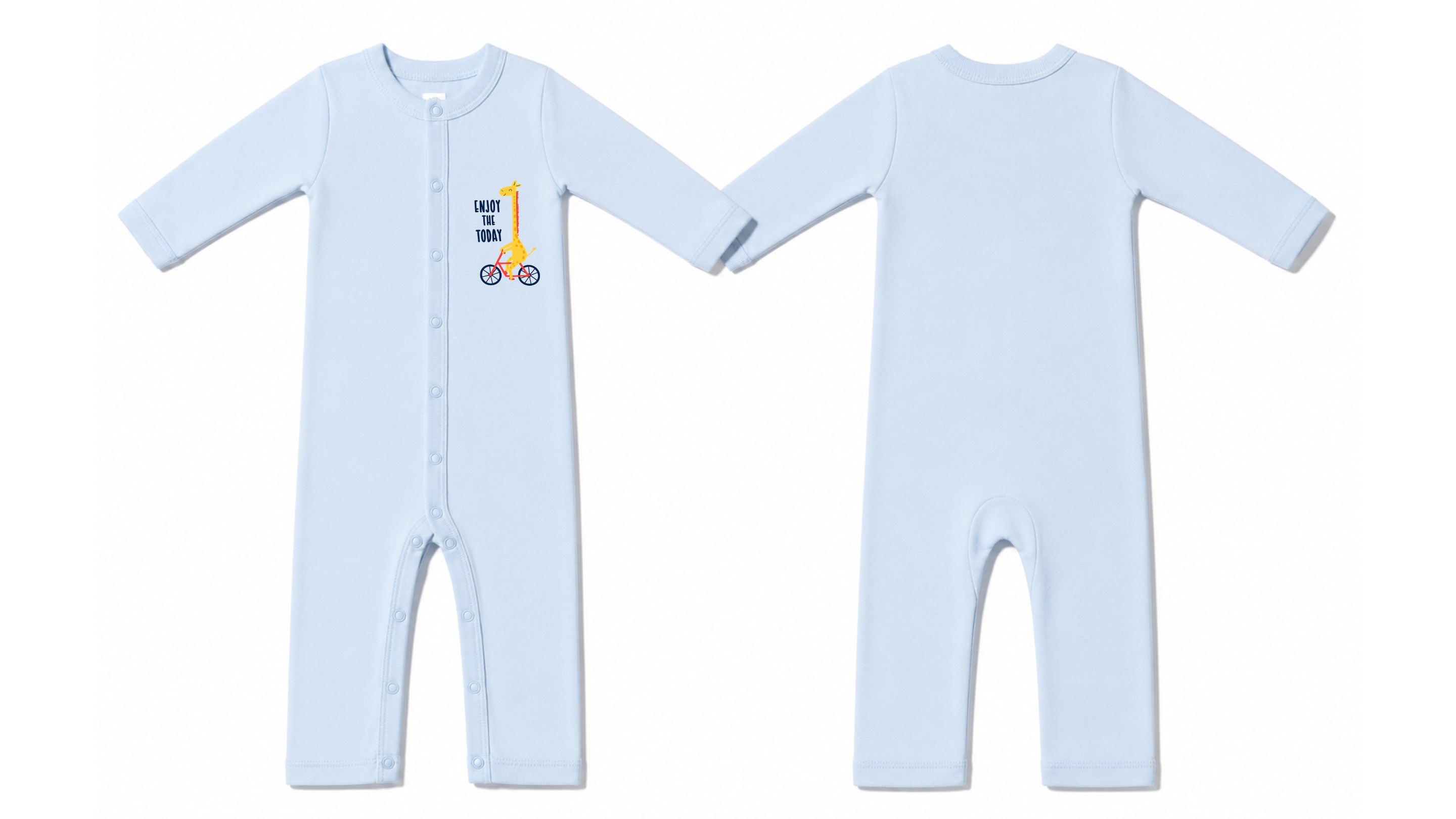 Sleeping Suit: Premium Cotton-Blend "Enjoy the Today" Light Blue Casual Essentials