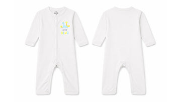 Sleeping Suit: Premium Cotton-Blend "Little Dino Mini" White Casual Essentials