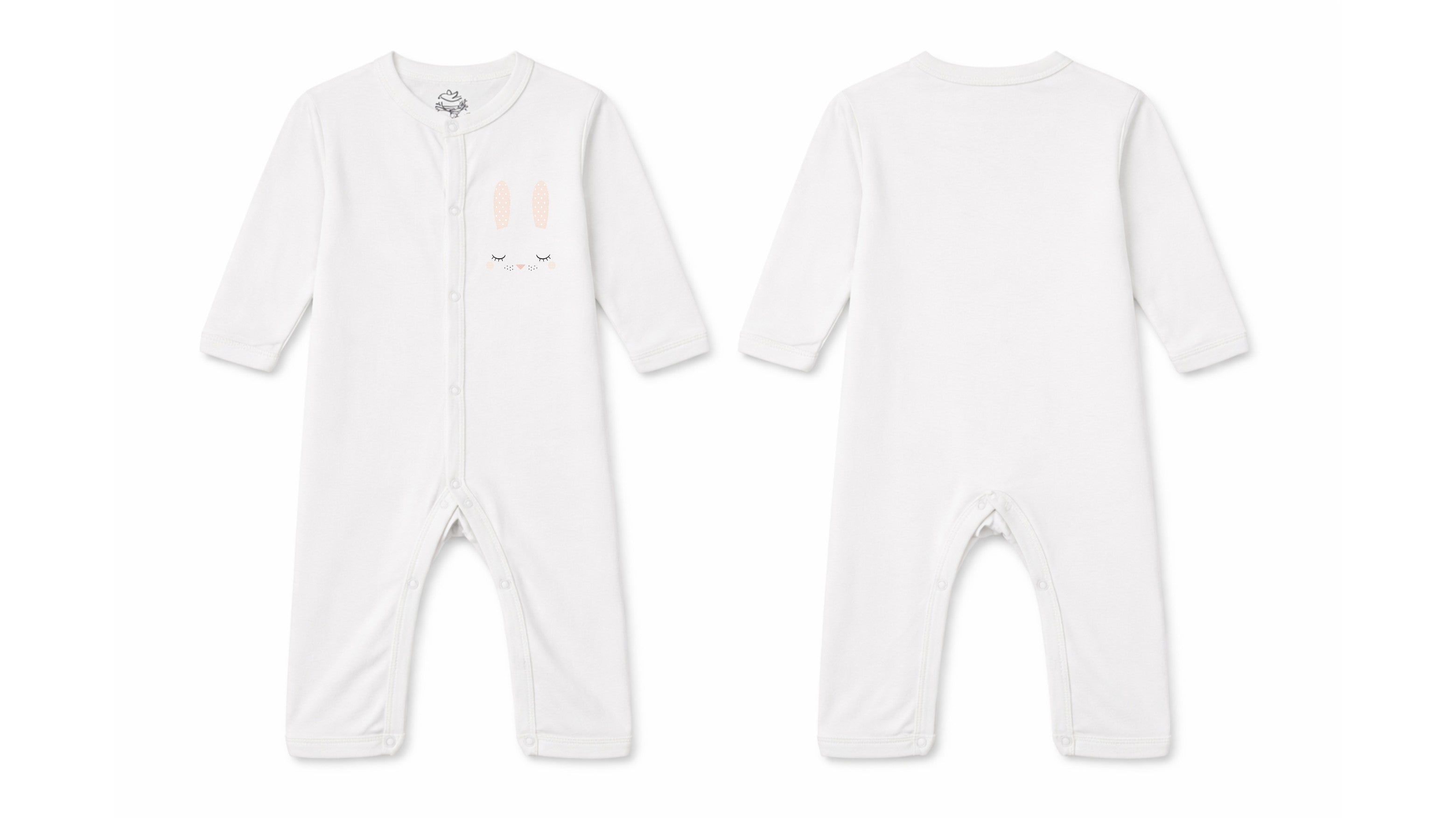 Sleeping Suit: Premium Cotton-Blend "Bunny Ears" White Casual Essentials