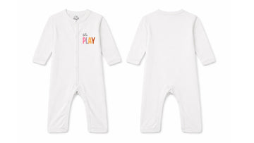 Sleeping Suit: Premium Cotton-Blend "Lets Play" White Casual Essentials