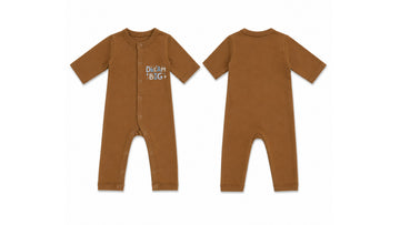 Sleeping Suit: Premium Cotton-Blend "Dream Big" Brown Casual Essentials