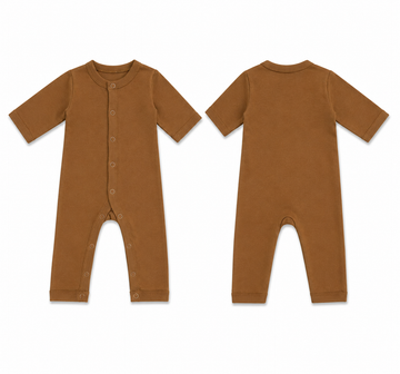 Sleeping Suit: Premium Cotton-Blend "Solid" Brown Casual Essentials