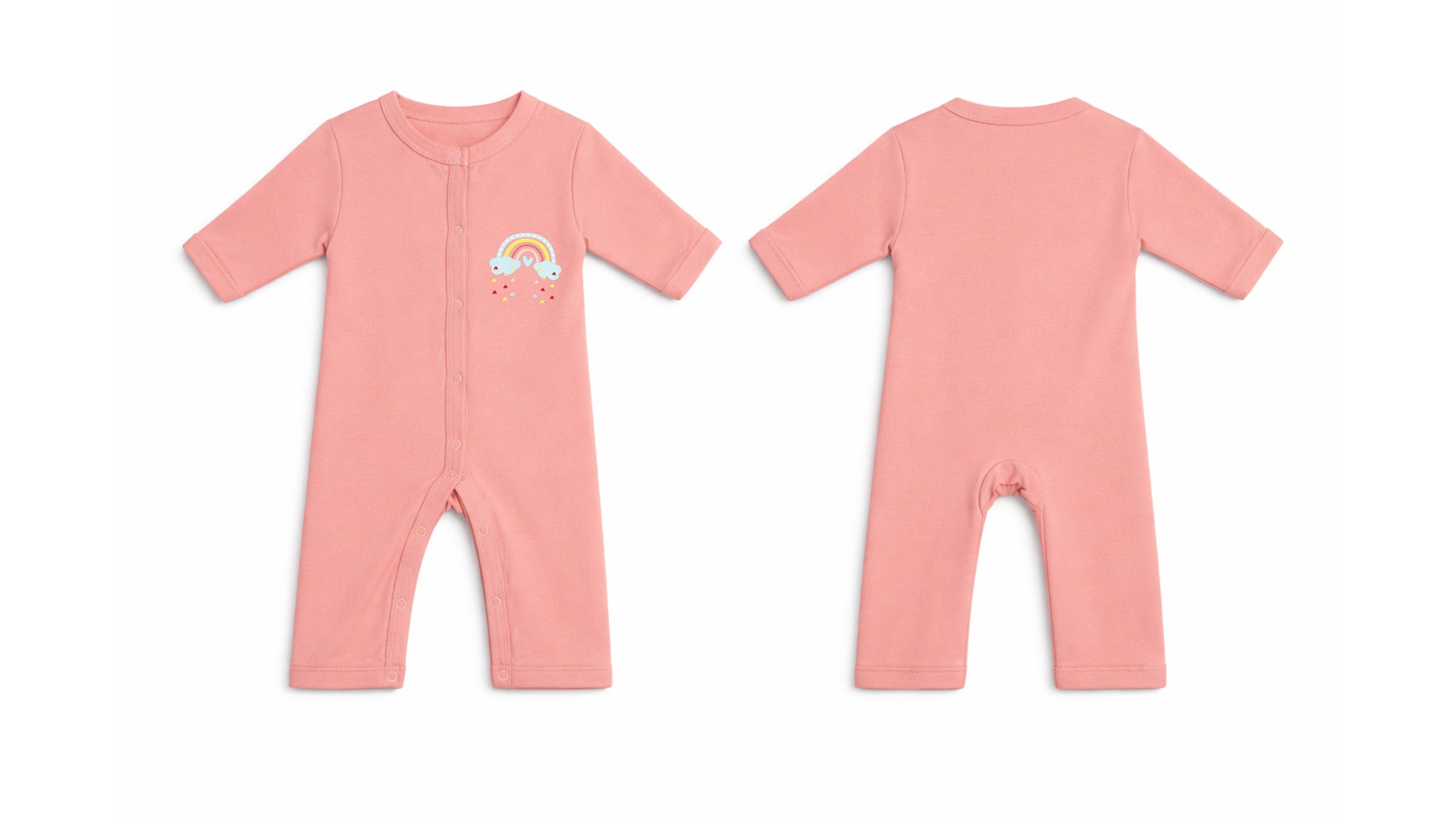 Sleeping Suit: Premium Cotton-Blend "Blue Rainbow" Pink Casual Essentials