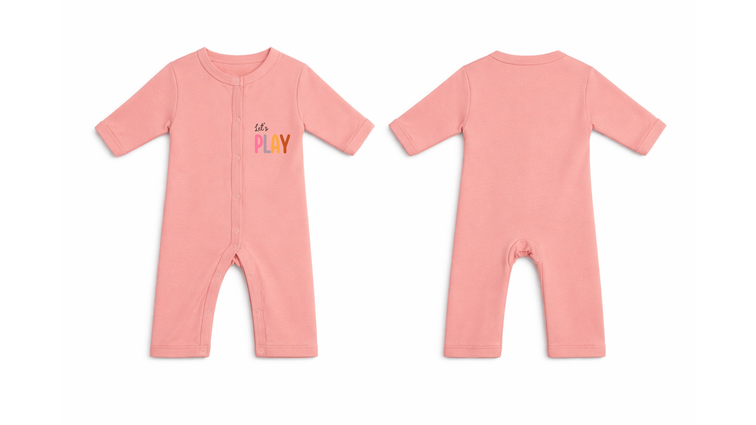 Sleeping Suit: Premium Cotton-Blend "Lets Play" Pink Casual Essentials