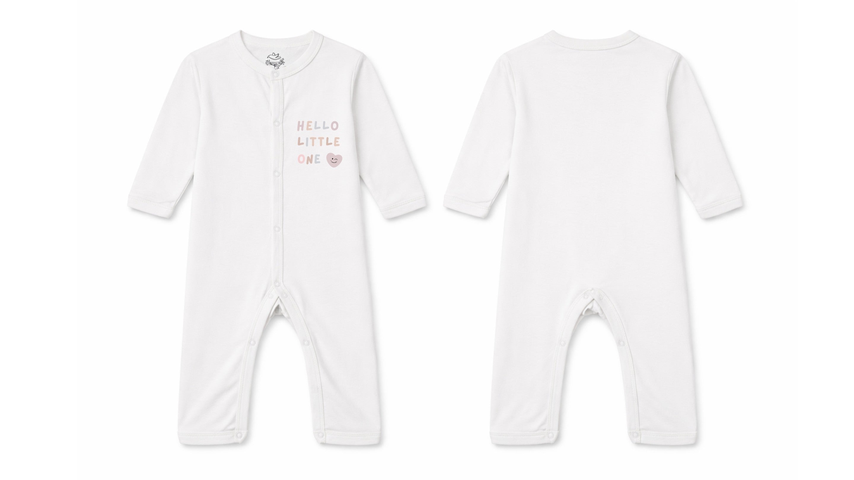 Sleeping Suit: Premium Cotton-Blend "Hello Little One" White Casual Essentials