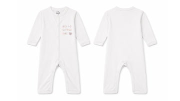 Sleeping Suit: Premium Cotton-Blend "Hello Little One" White Casual Essentials