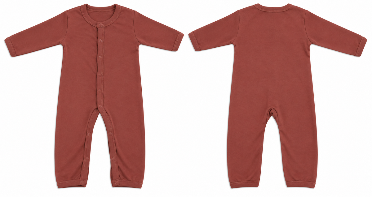 Sleeping Suit: Premium Cotton-Blend "Solid" Rust Casual Essentials