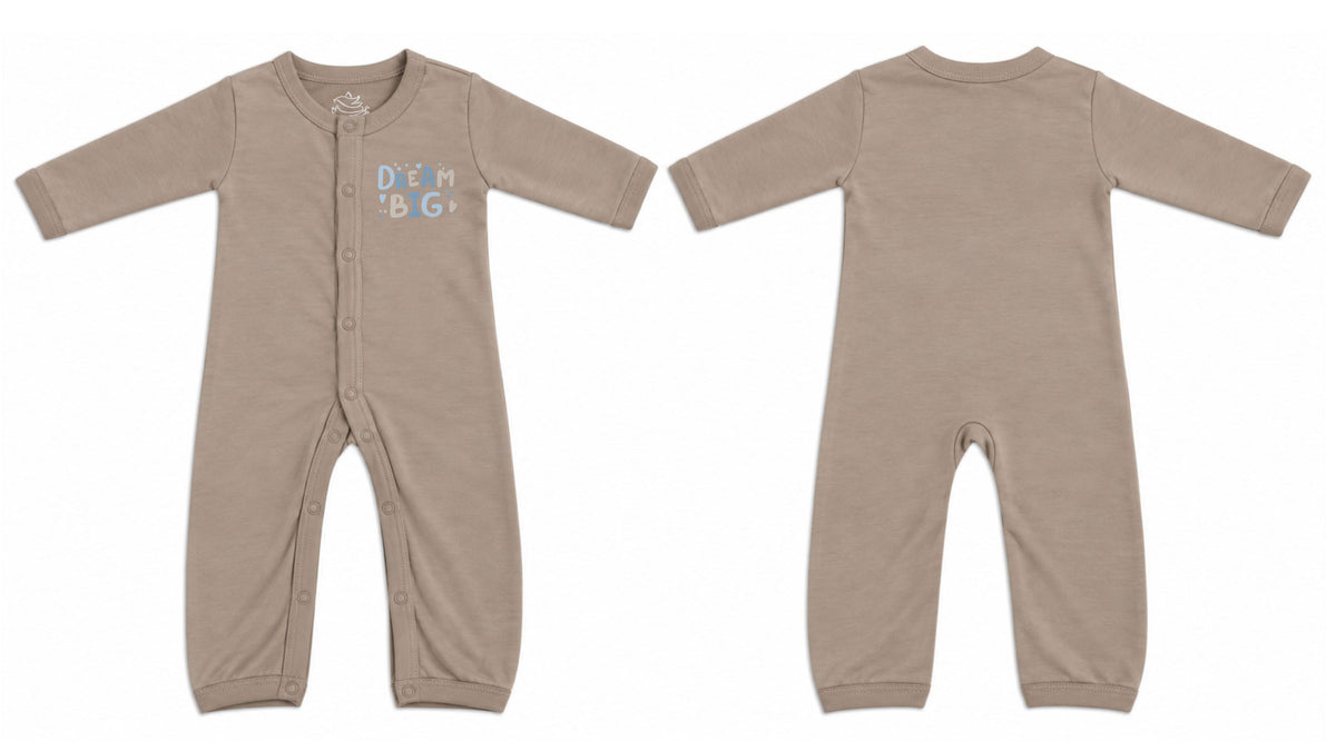 Sleeping Suit: Premium Cotton-Blend "Dream Big" Beige Casual Essentials