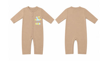 Sleeping Suit: Premium Cotton-Blend "Little Dino Mini" Beige Casual Essentials