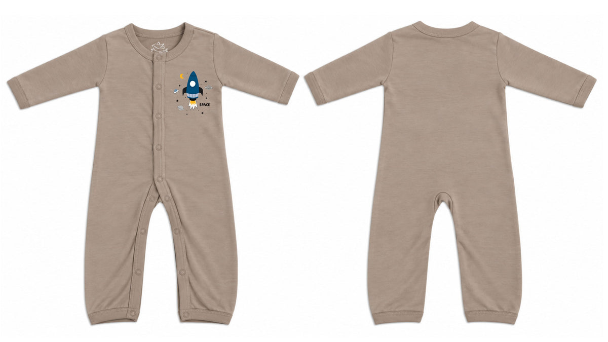 Sleeping Suit: Premium Cotton-Blend "Space Plane" Beige Casual Essentials