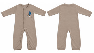 Sleeping Suit: Premium Cotton-Blend "Space Plane" Beige Casual Essentials