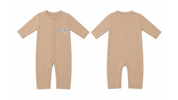 Sleeping Suit: Premium Cotton-Blend "Home" Beige Casual Essentials
