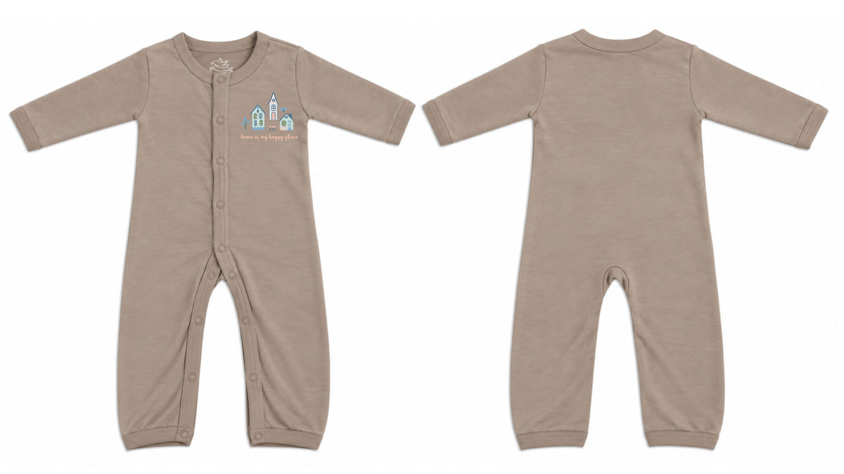Sleeping Suit: Premium Cotton-Blend "Home" Beige Casual Essentials