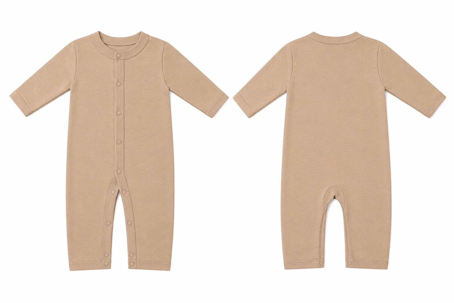 Sleeping Suit: Premium Cotton-Blend "Solid" Beige Casual Essentials