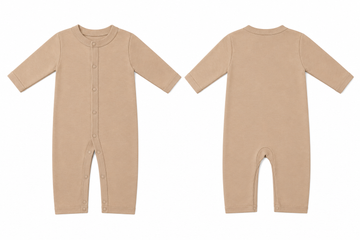 Sleeping Suit: Premium Cotton-Blend "Solid" Beige Casual Essentials
