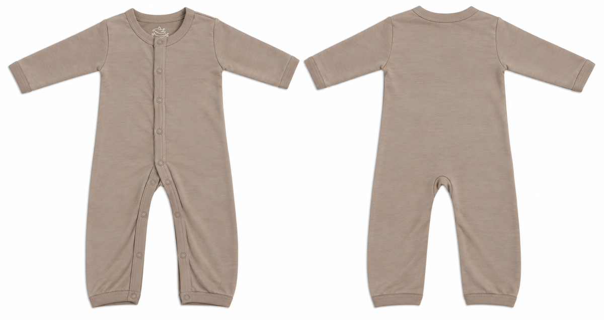Sleeping Suit: Premium Cotton-Blend "Solid" Beige Casual Essentials