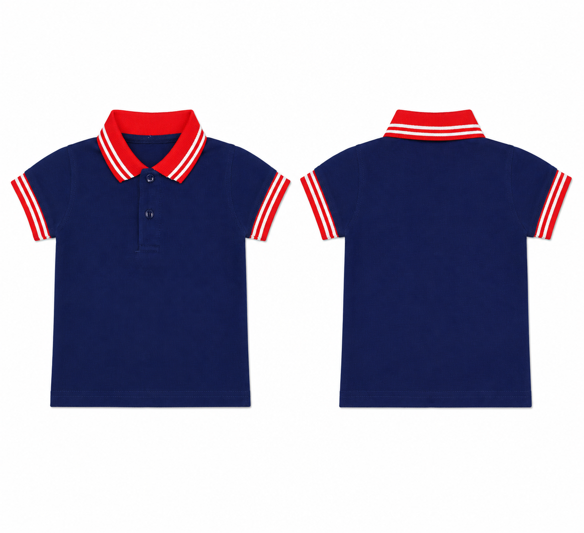 Baby's Navy Blue Polo T-Shirt with Red Collar