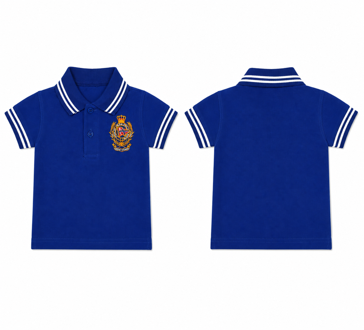 Baby's Blue Royal Crest Polo T-Shirt (Polo (PK) - Flat Knit Collars)