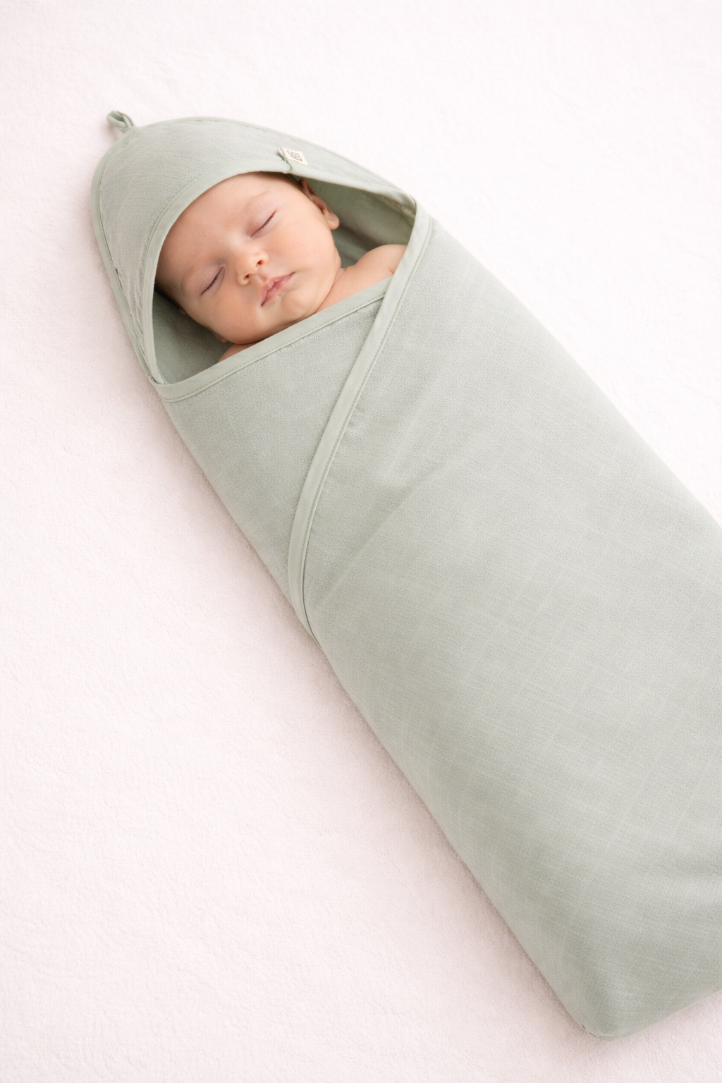 Muslin Wrap Sheet Sage Green Hooded