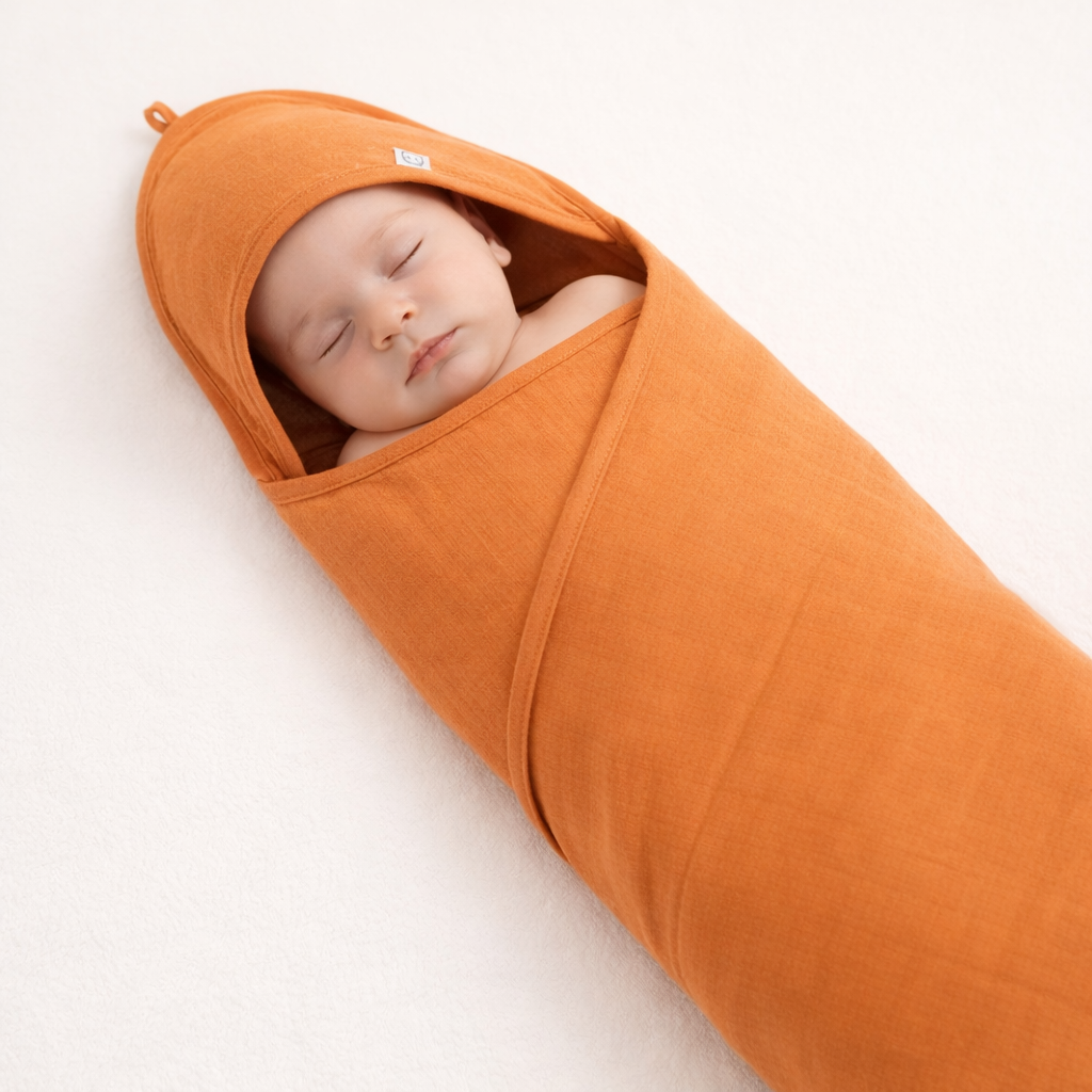 Muslin Wrap Sheet Burnt Orange Hooded