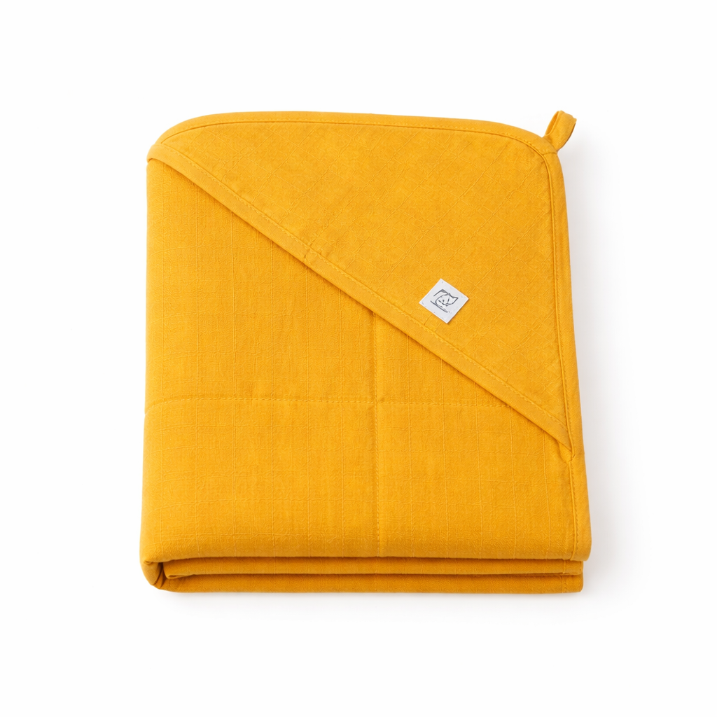Muslin Wrap Sheet Mustard Yellow Hooded