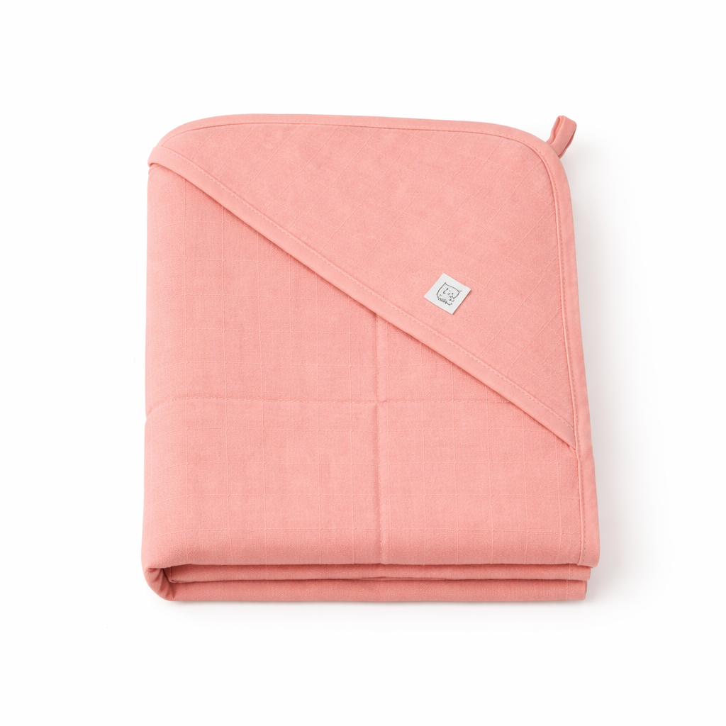 Muslin Wrap Sheet Coral Pink Hooded