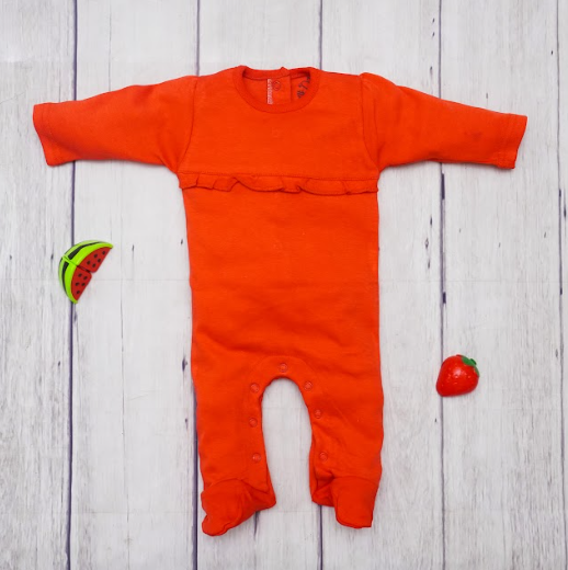 Orangey Frilled Sleeping Suit