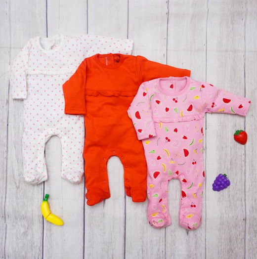 Fruits Sleeping Suits Pack of 3