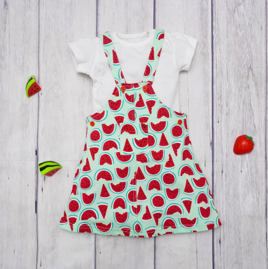 Green Watermelons Dungaree + Inner shirt