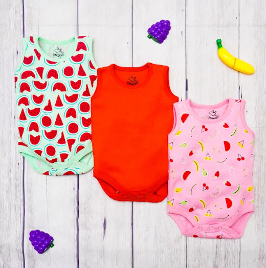 Pack Of 3 Fruity Bodysuits (Bundle)