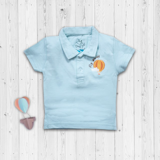 Blue Air Baloon Collared Shirt