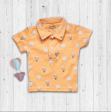 Orange Baloons Collared Shirt
