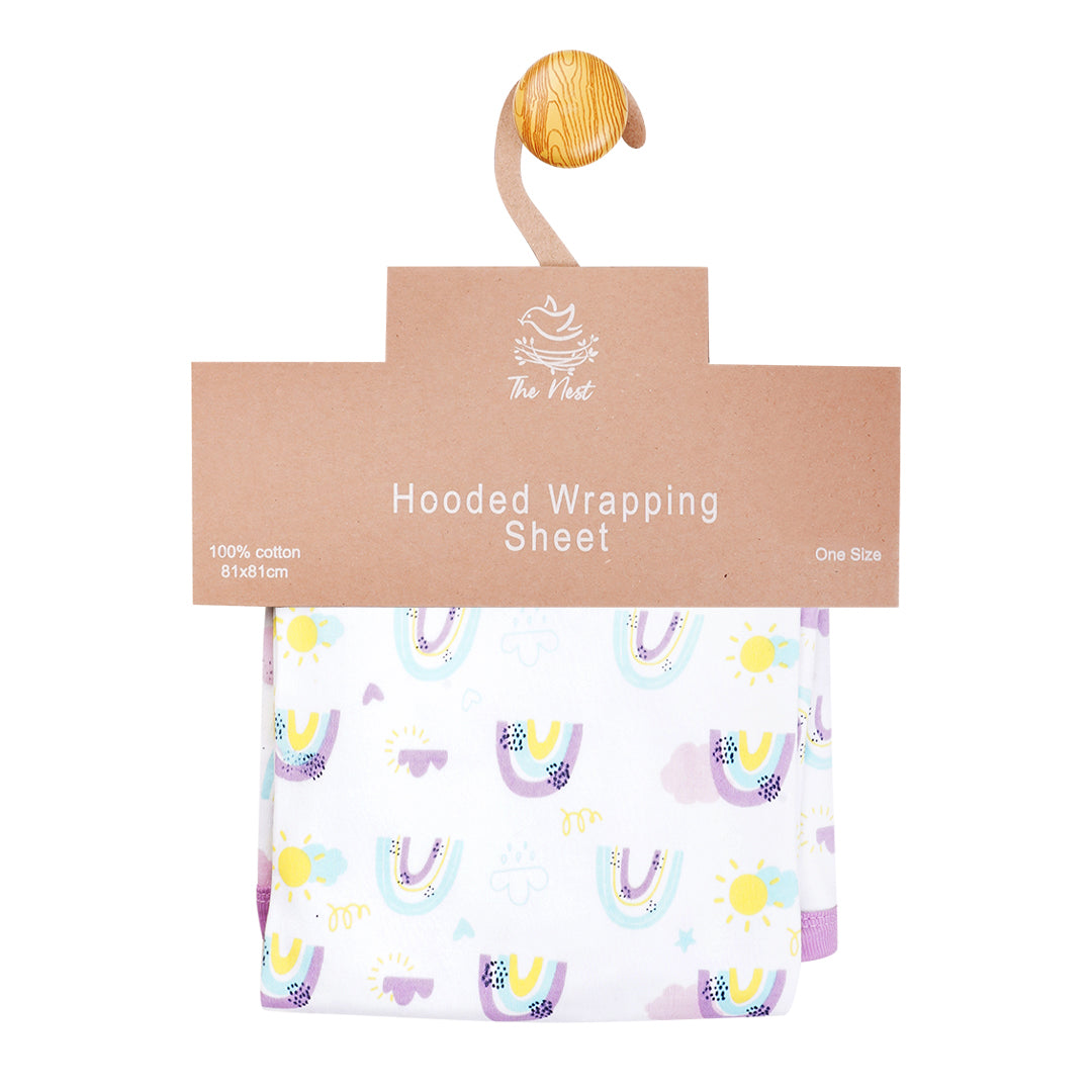 Rainbow Bliss hooded Swaddle sheet