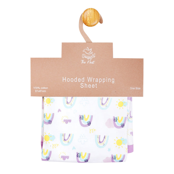 Rainbow Bliss hooded Swaddle sheet