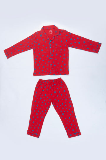 The Nest Basic Night Suit Star Print