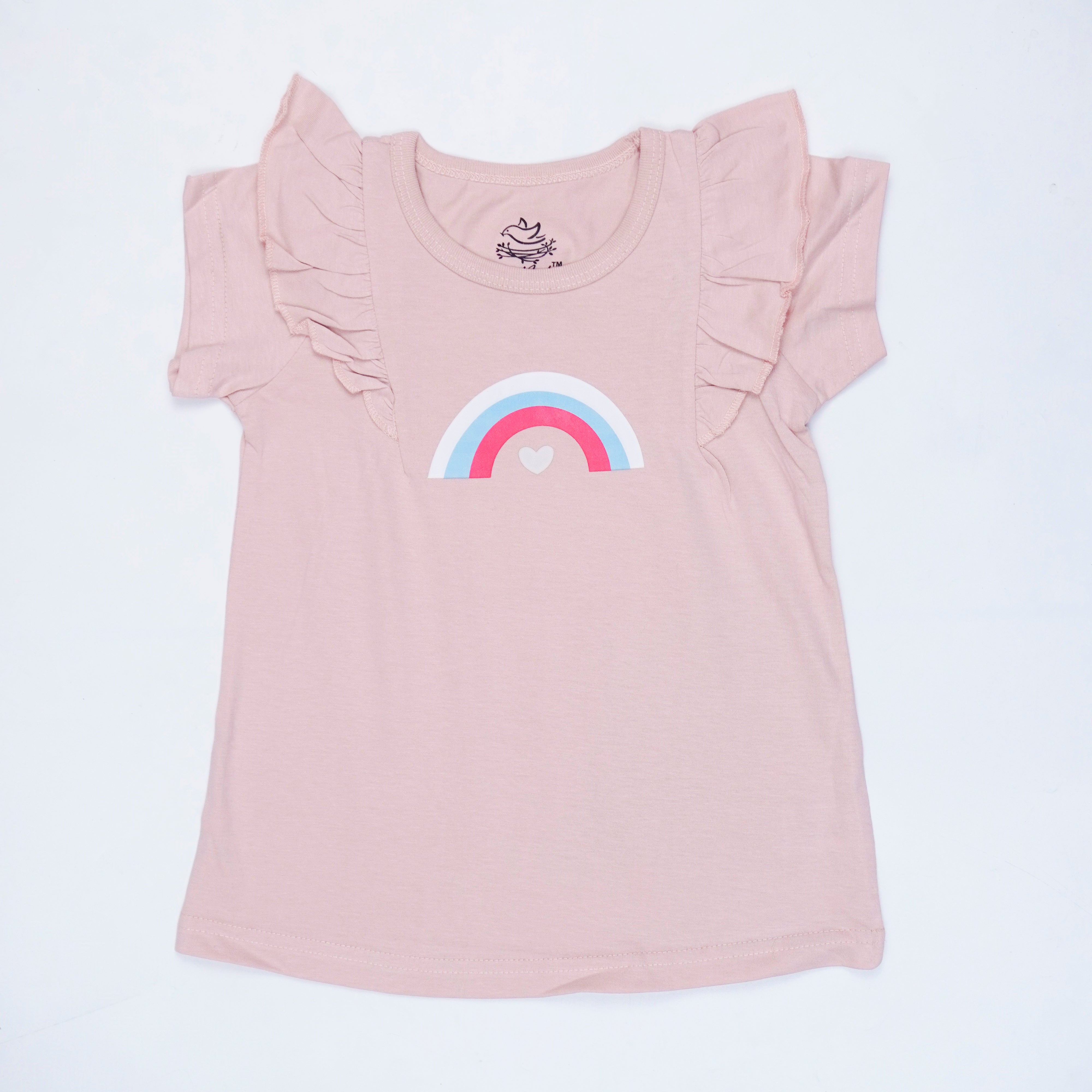Rainbow Ruffle Sleeve T-Shirt