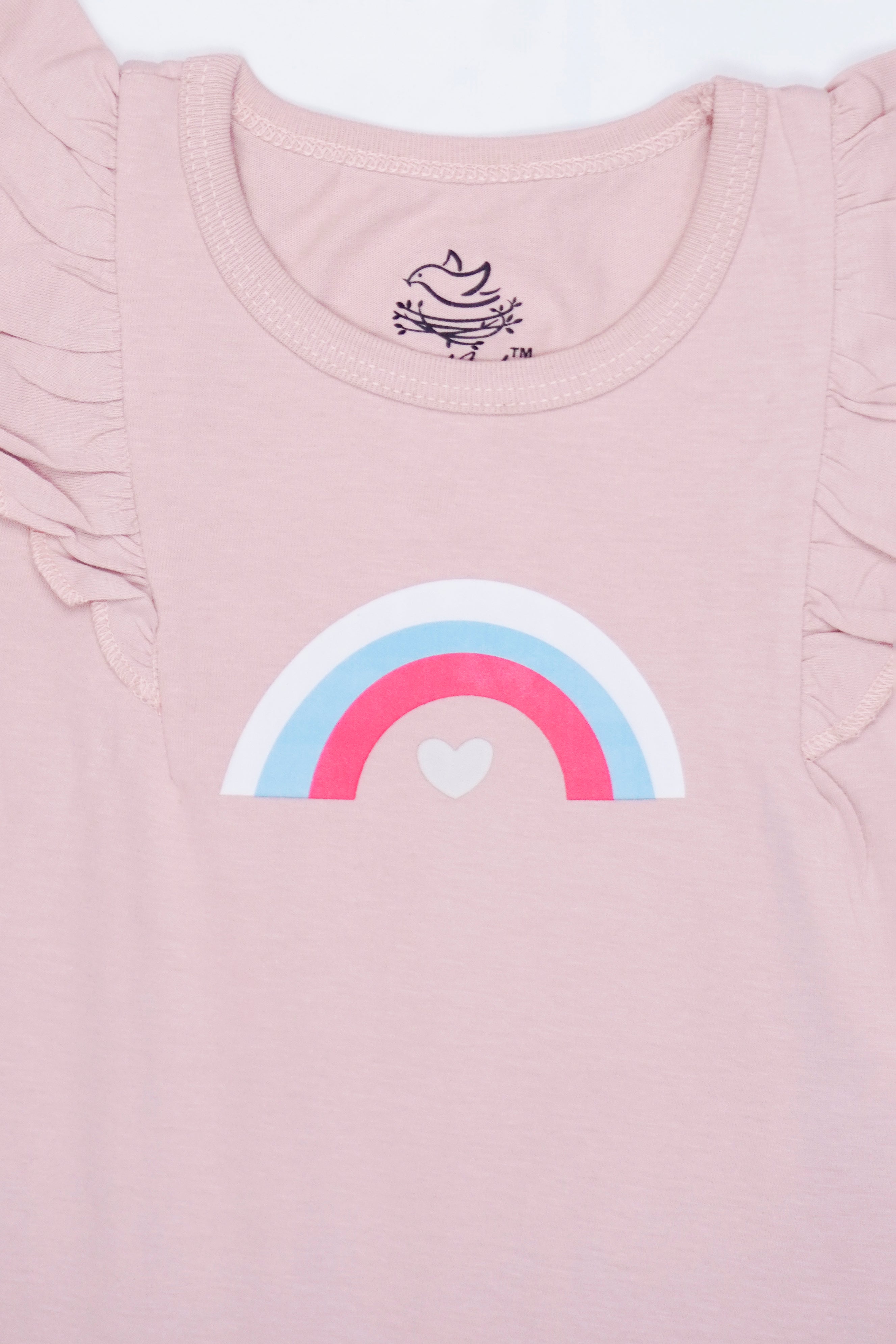 Rainbow Ruffle Sleeve T-Shirt