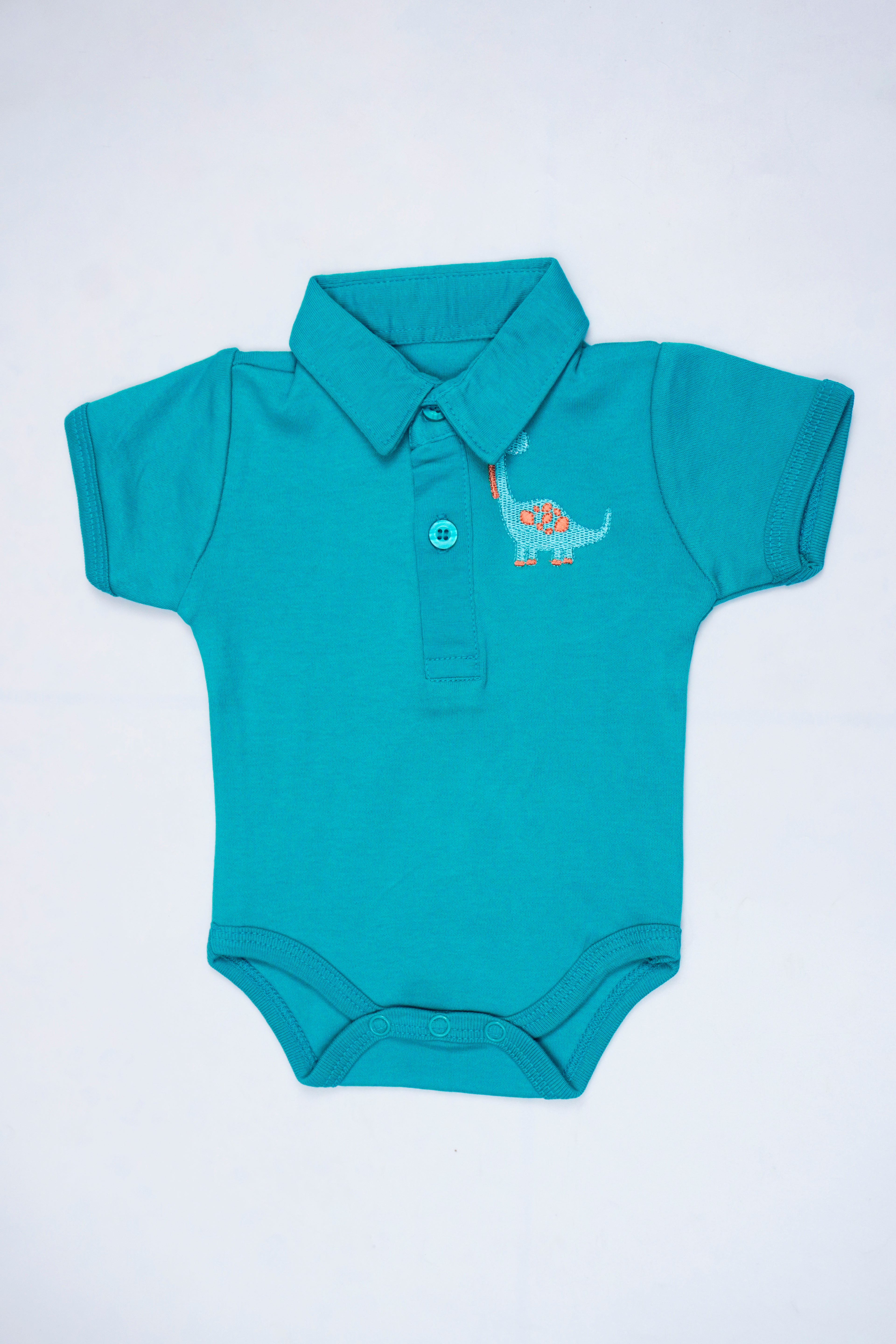 Dino Drive Short-Sleeve Polo Bodysuit