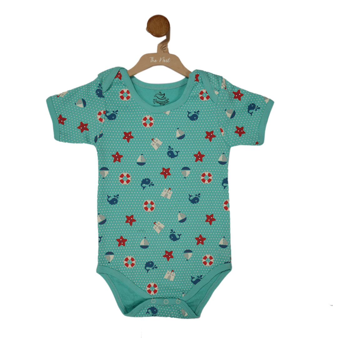 Nautica - Star Fish Short Sleeve Bodysuit (Sea Green)