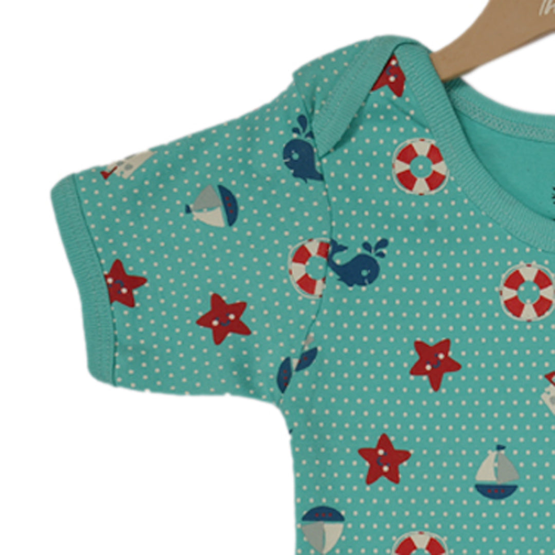 Nautica - Star Fish Short Sleeve Bodysuit (Sea Green)