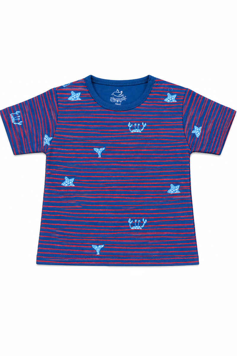 Nautica Short Sleeve T-Shirt (Wavy Stripe)